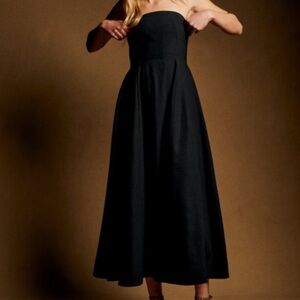 Sezane Black Strapless Dress